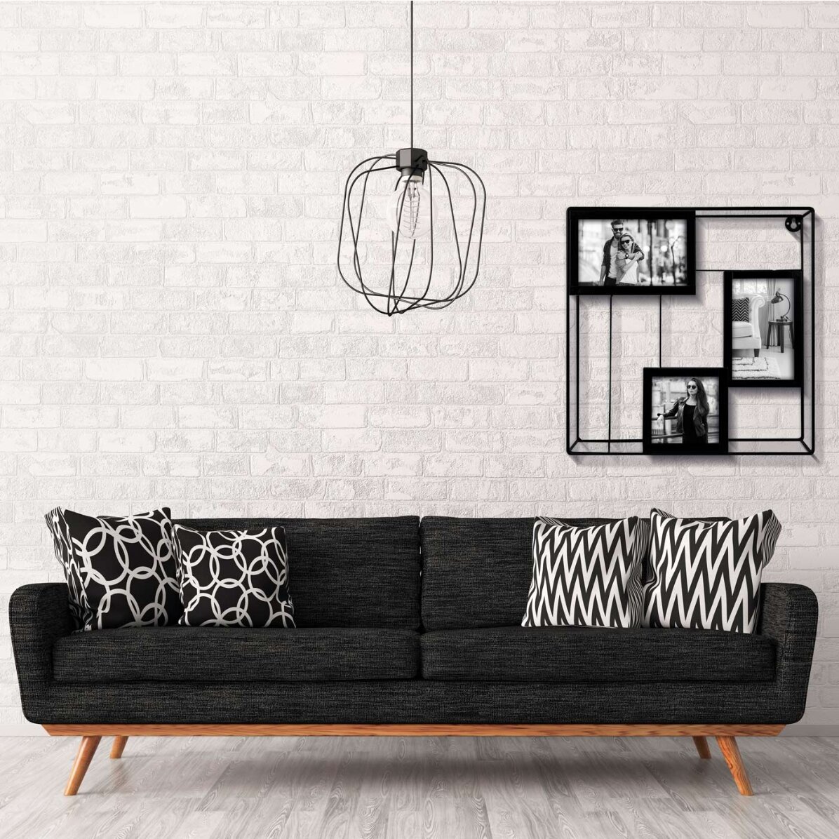 Kovový rámeček na tři fotografie – 30 × 30 cm