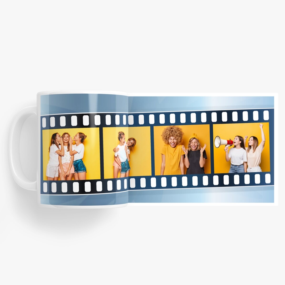 Personalizovaný hrnek se 4 fotografiemi ve formě filmového pásu