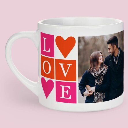 Personalised espresso mug with 2 photos - LOVE