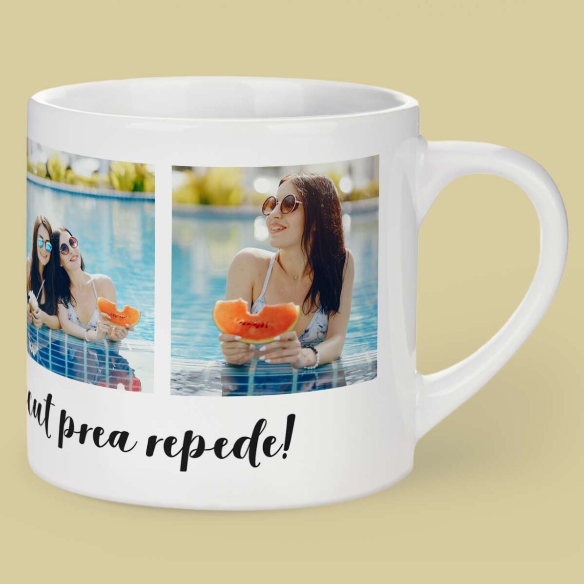 Personalizovaný hrnek na espresso se 4 fotografiemi a textem