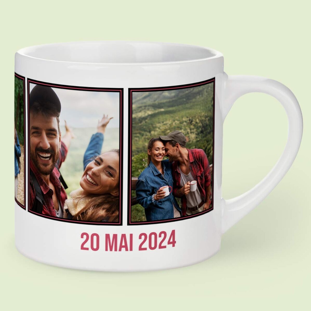 Personalizovaná šálka na espresso s 5 fotografiemi a textem – Vzpomínky