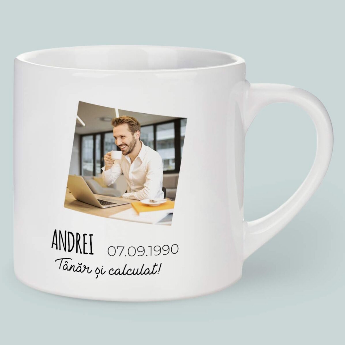 Personalised espresso cup with photo and text - Virgo zodiac sign