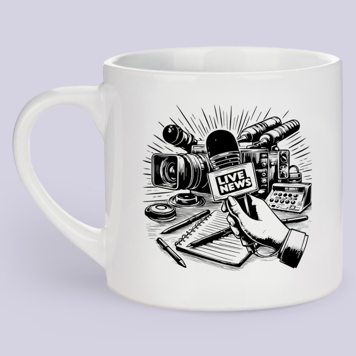 Personalised espresso cup with text - Journalist