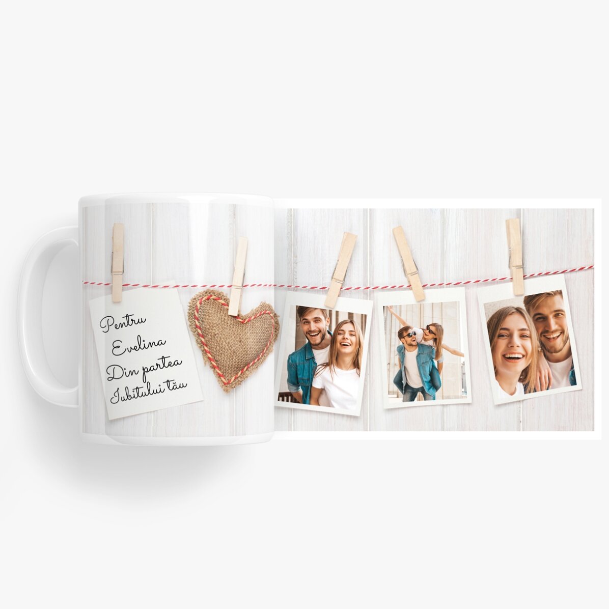 Personalizovaný hrnek se 3 fotografiemi ve stylu Polaroidu
