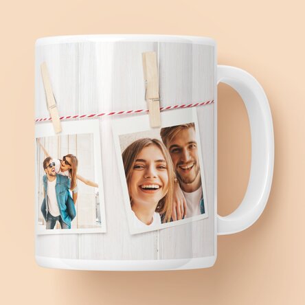 Personalizovaný hrnek se 3 fotografiemi ve stylu Polaroidu
