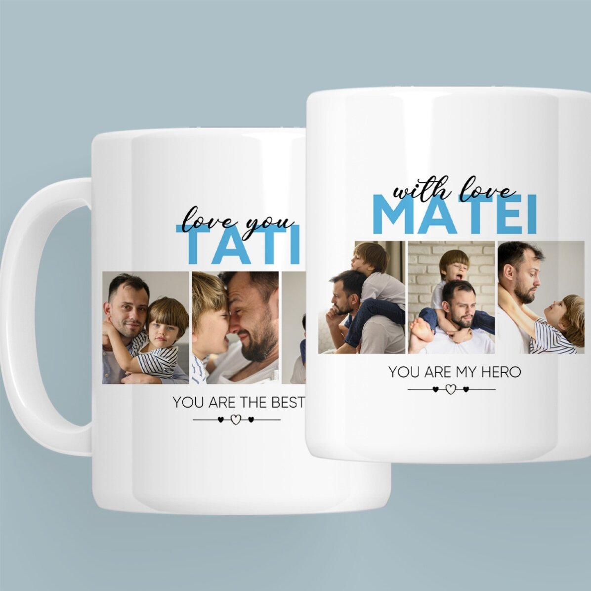 Personalizovaný hrnek se 6 fotografiemi a textem – With love