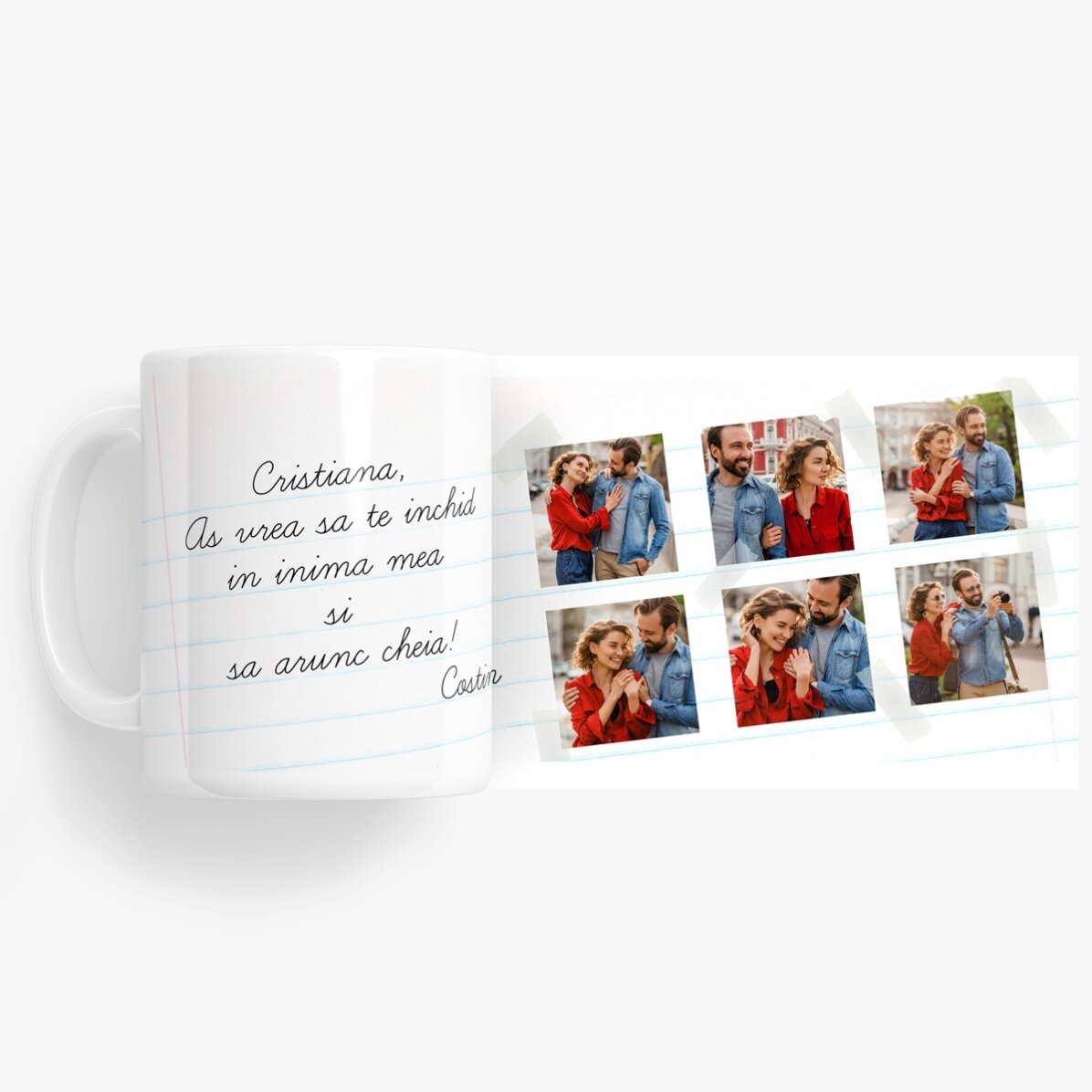 Personalizovaný hrnek se 6 fotografiemi a klasickým textem