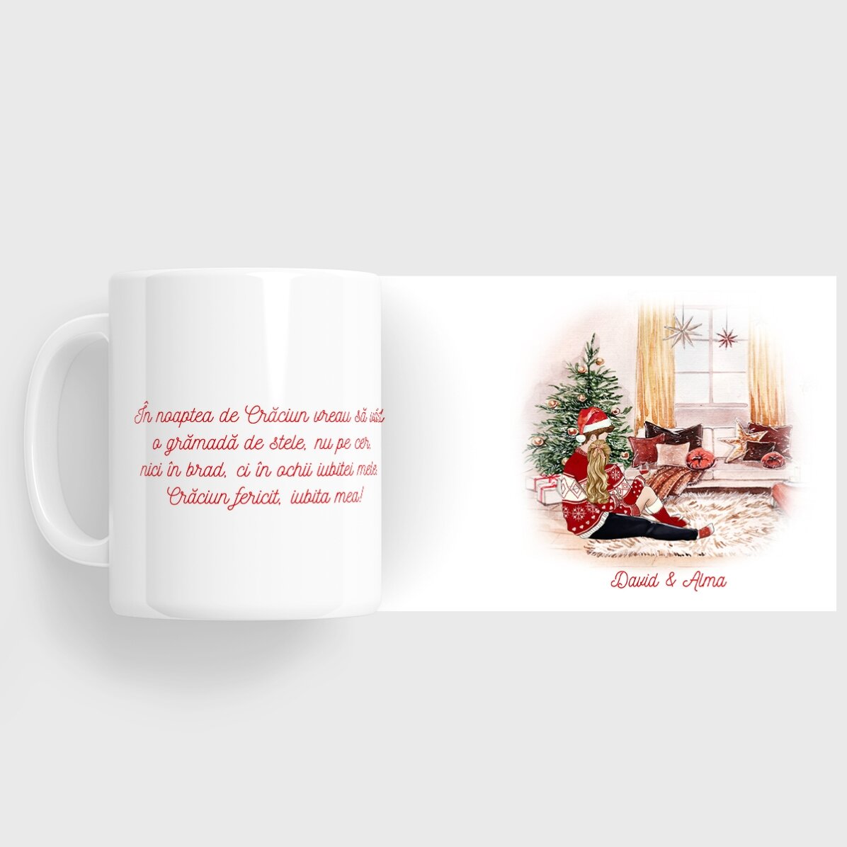 Personalised mug with name and message for couples - Our wonderful Christmas