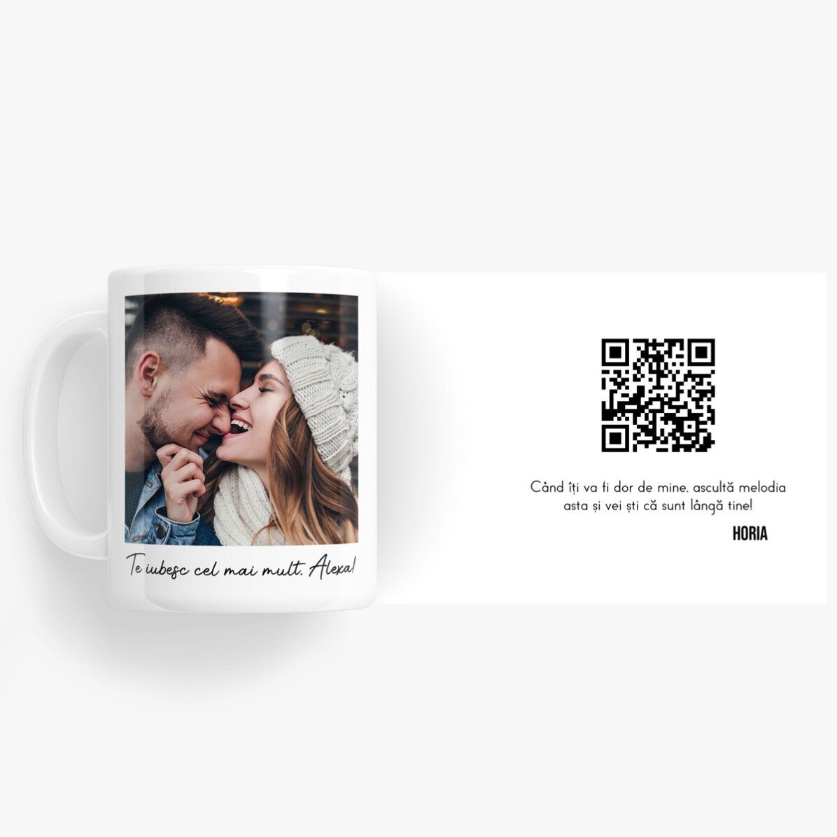 Personalizovaný hrnek s fotografií, vzkazem a QR kódem
