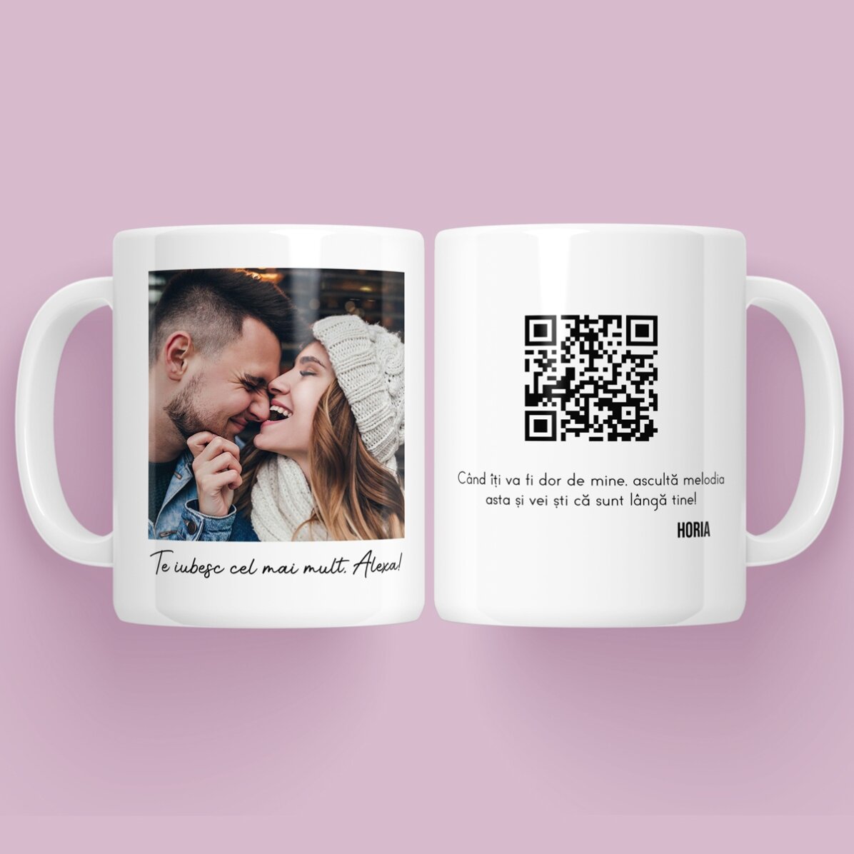 Personalizovaný hrnek s fotografií, vzkazem a QR kódem