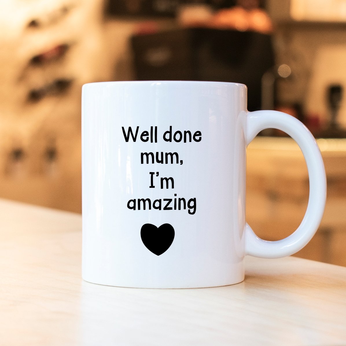 Personalizovaný hrnek s fotografií a textem – „Well done mum“