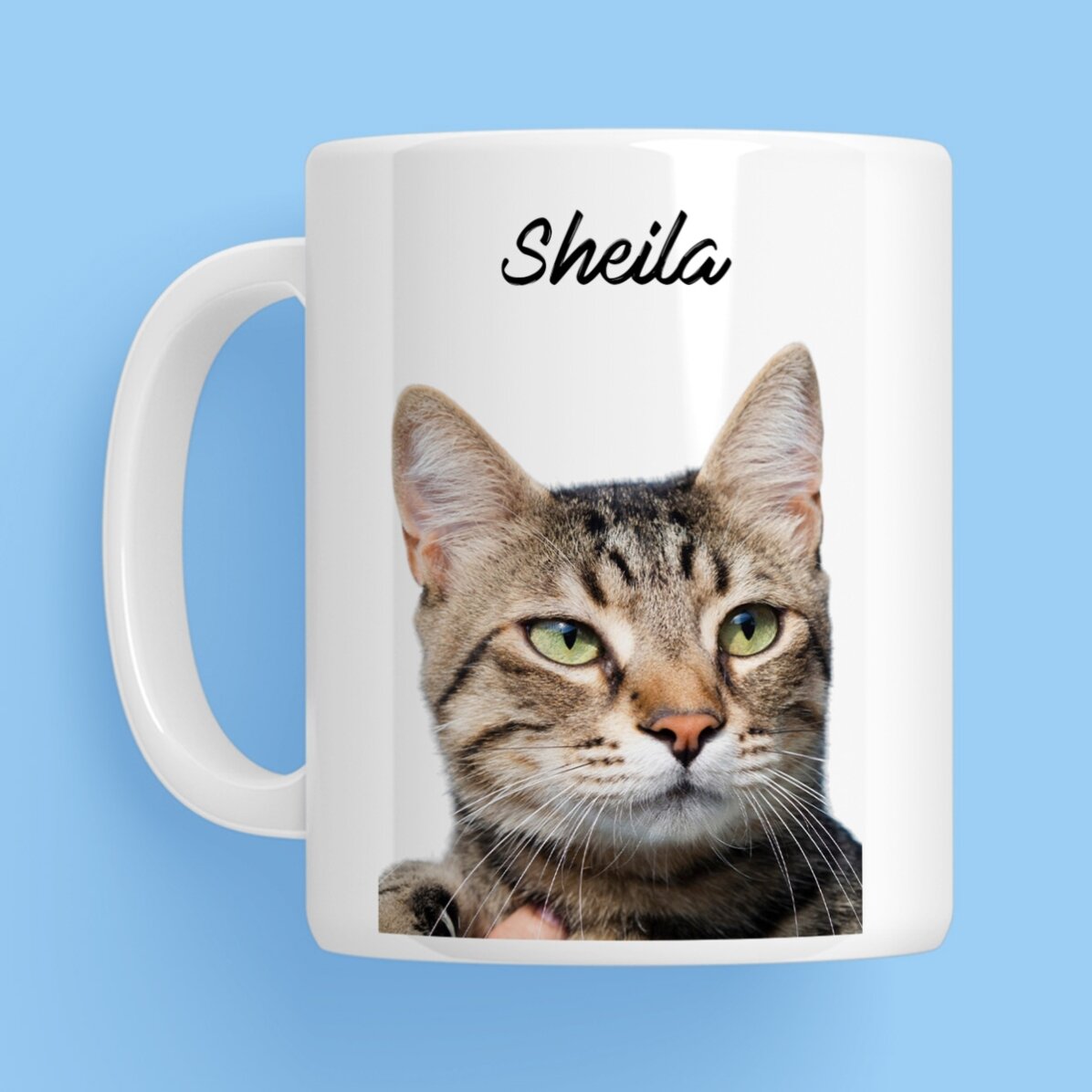 Personalised mug with a photo and the name of your pet