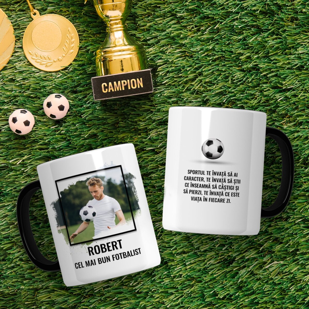 Personalizovaný hrnek s fotografií a textem – FOTBAL