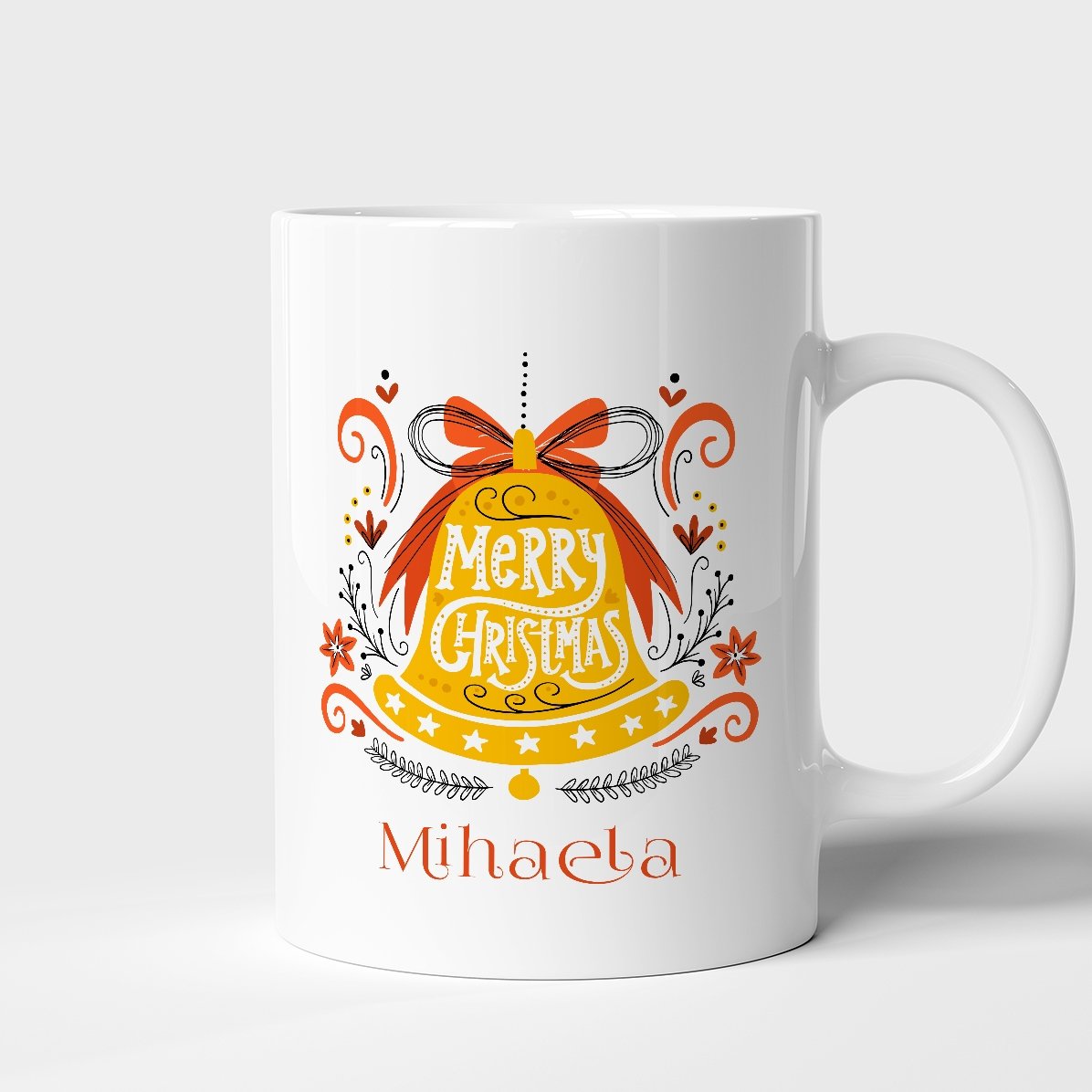 Personalizovaný hrnek s nápisem – Zvonek Merry Christmas