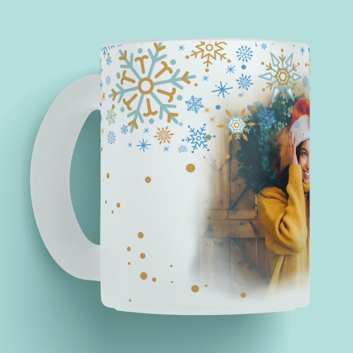 Personalised frosted glass mug with text - Frosted