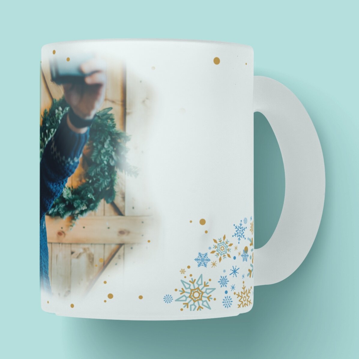 Personalised frosted glass mug with text - Frosted