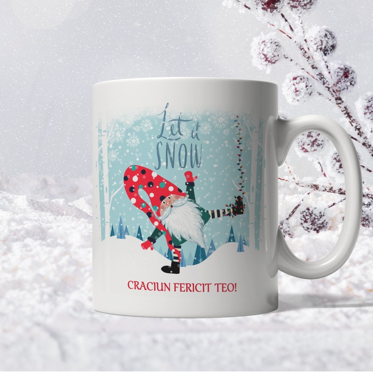 Personalizovaný hrnek s nápisem – Let it snow