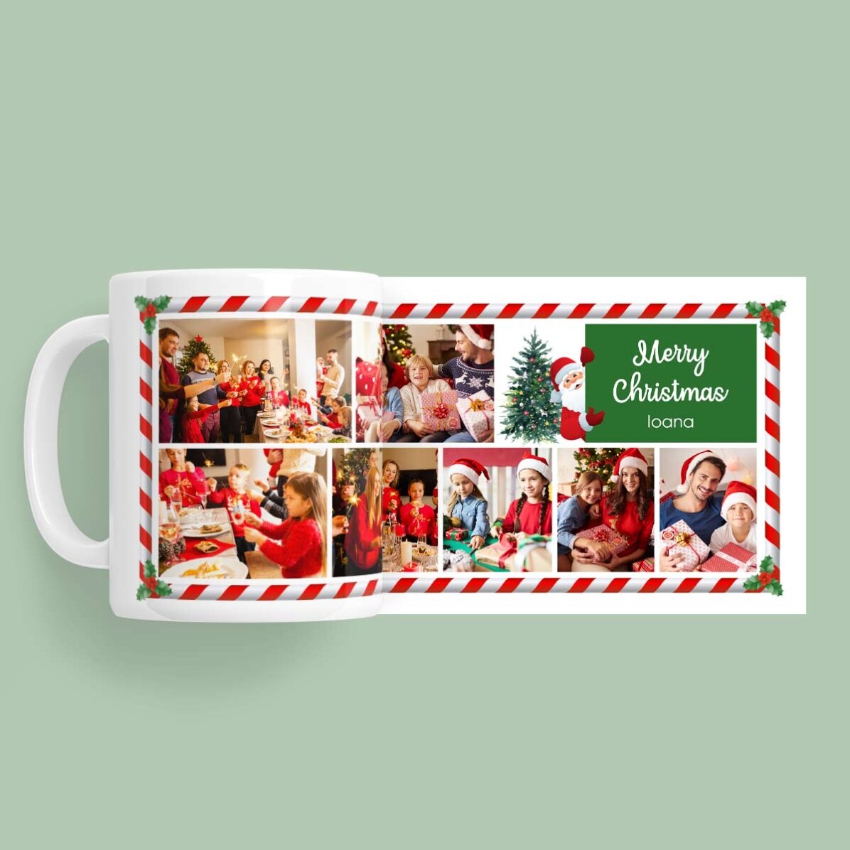 Hrnek s vlastním textem a 7 fotografiemi – Santa Claus
