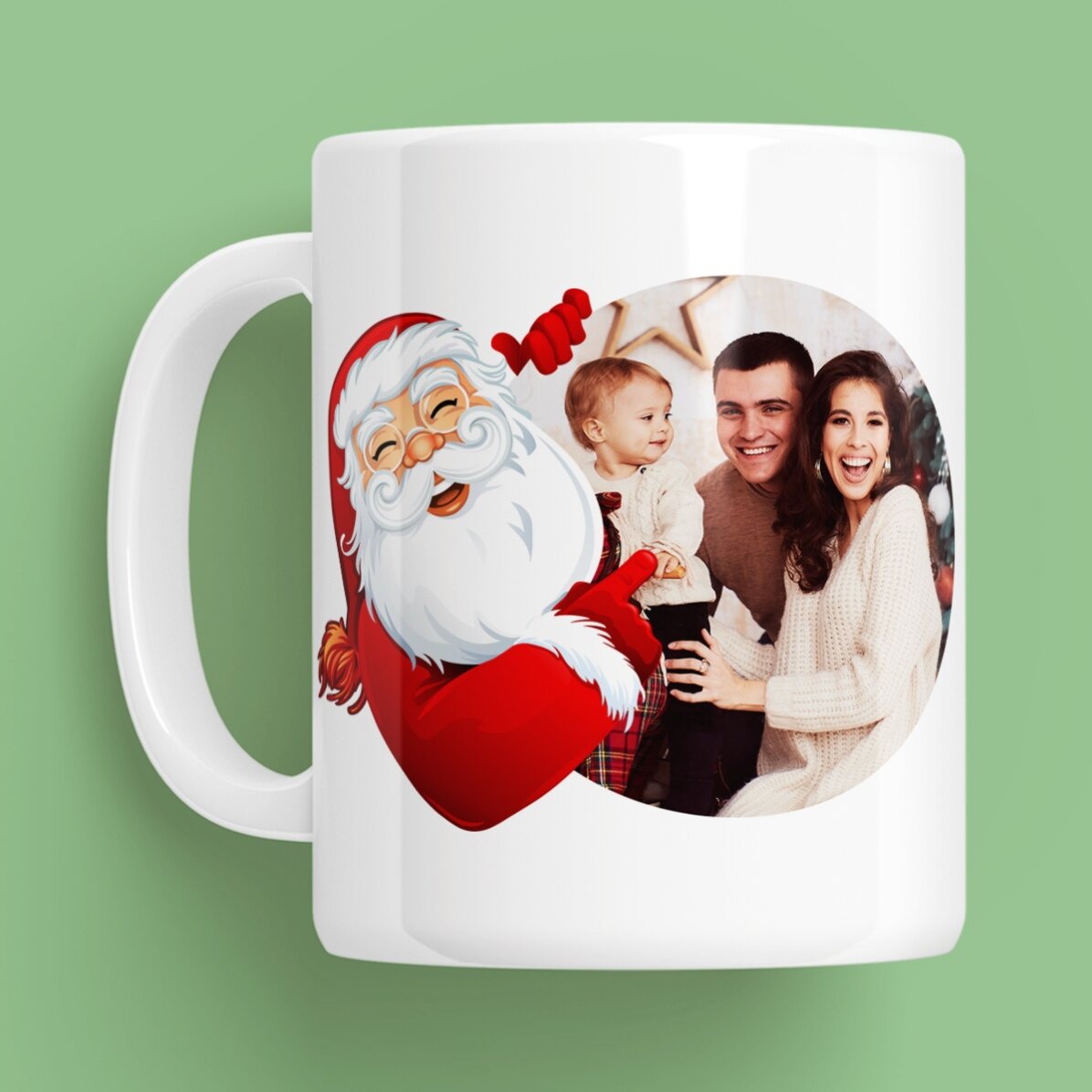 Personalizovaný hrnek s textem a fotografií Santa Clause