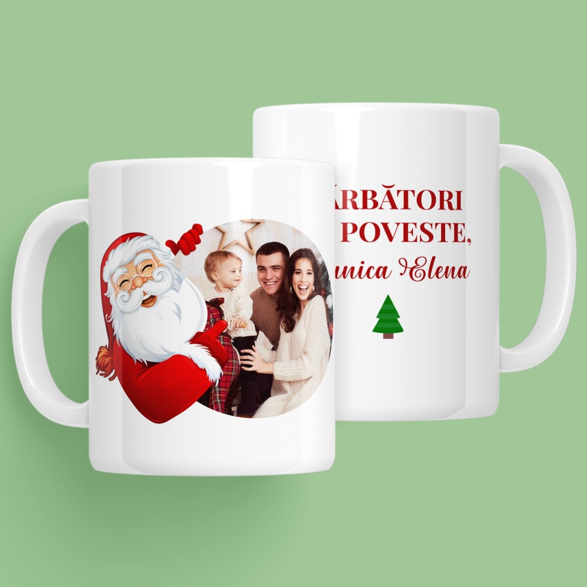 Personalizovaný hrnek s textem a fotografií Santa Clause