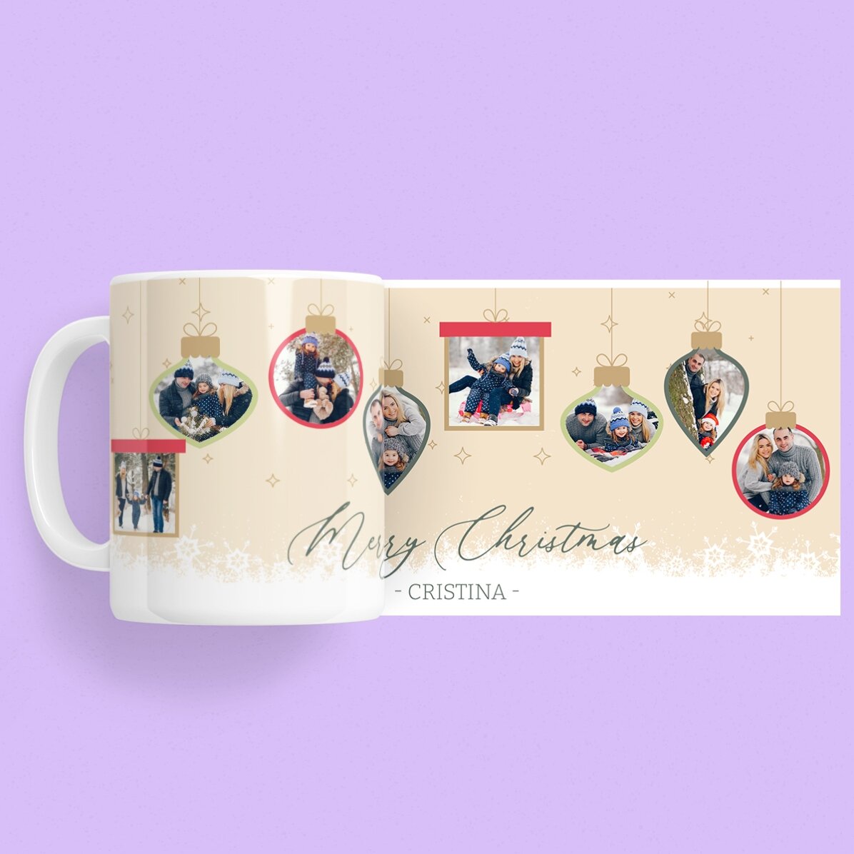 Personalised mug with text and photos - Christmas memories