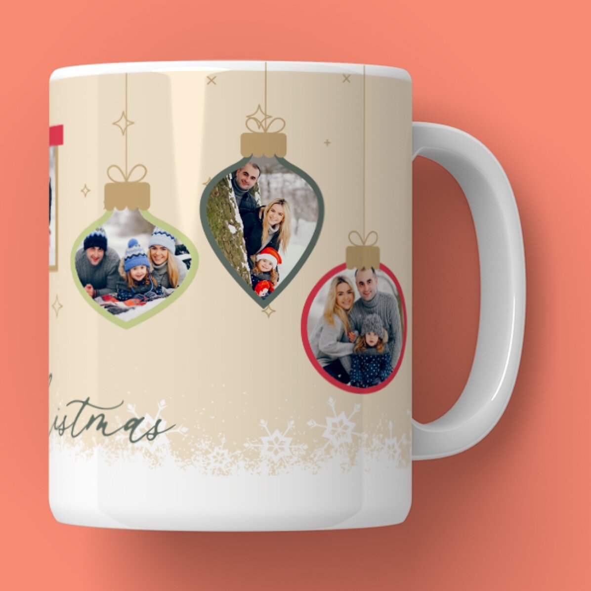 Personalised mug with text and photos - Christmas memories