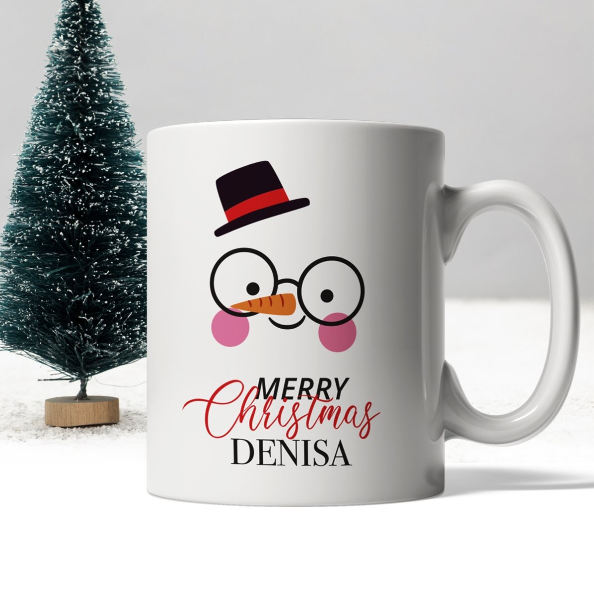Personalised mug with text - Snowman
