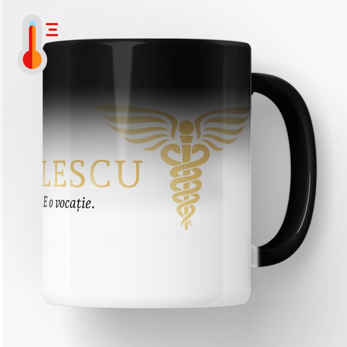 Termocitlivý hrnek s vlastním textem – Golden Doctor