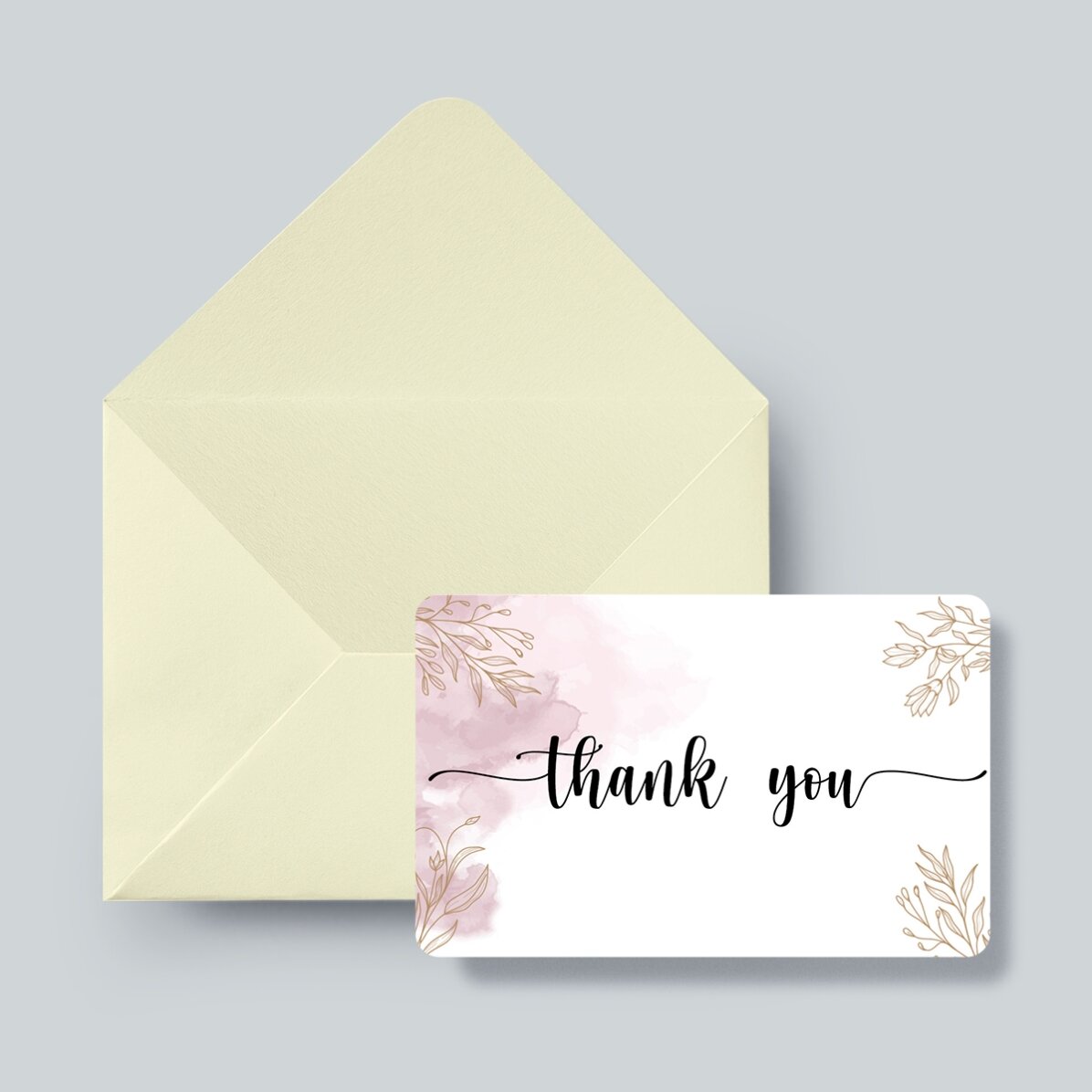Personalizovaná hliníková karta s potiskem na obou stranách a vzkazem – Thank you