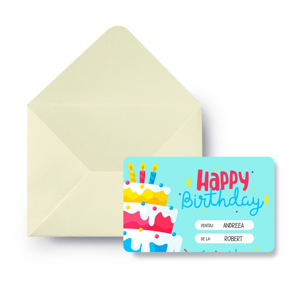 Personalizovaná hliníková škrábací karta s potiskem na obou stranách a vzkazem – Happy Birthday
