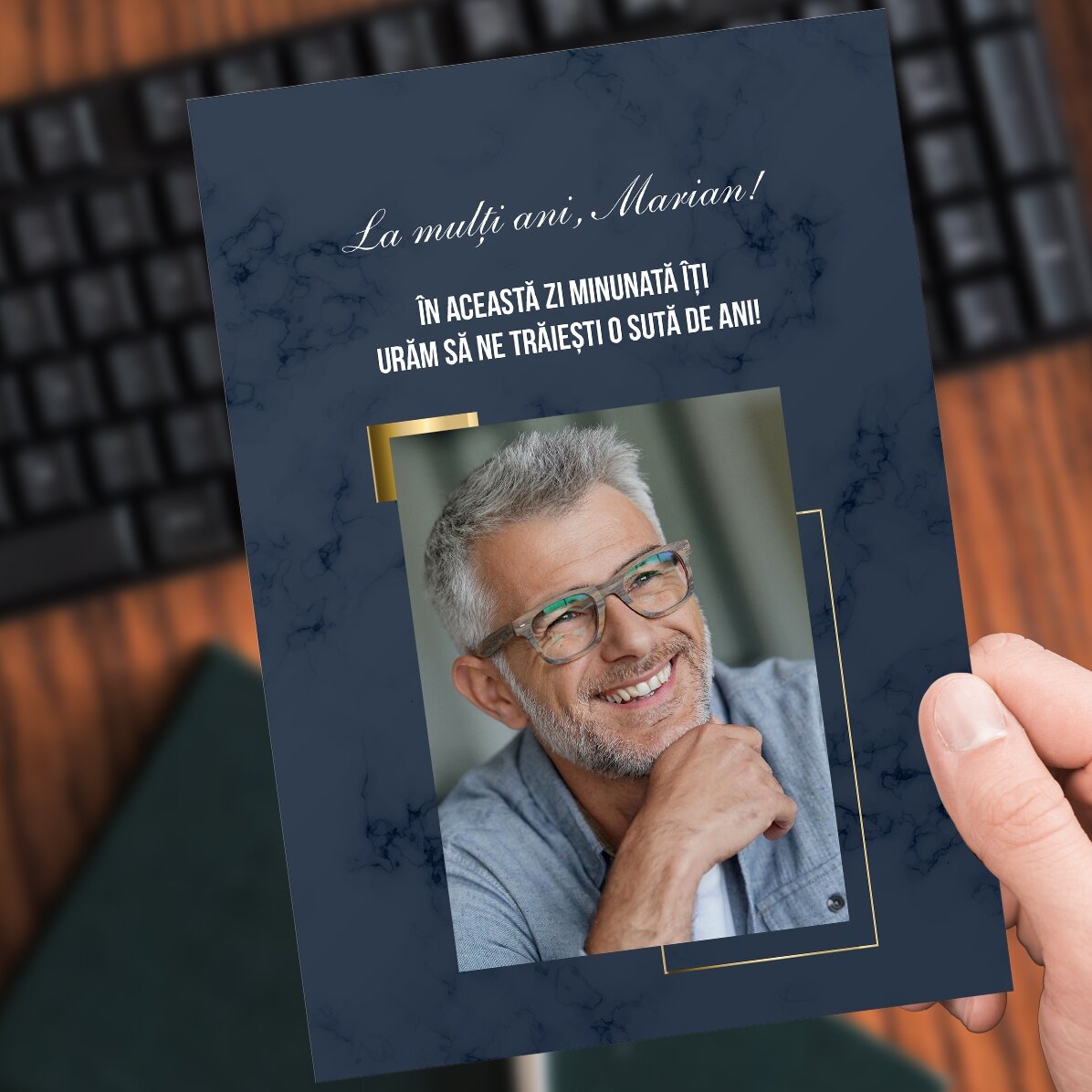 Personalizovaná karta s fotografií a vzkazem pro něj