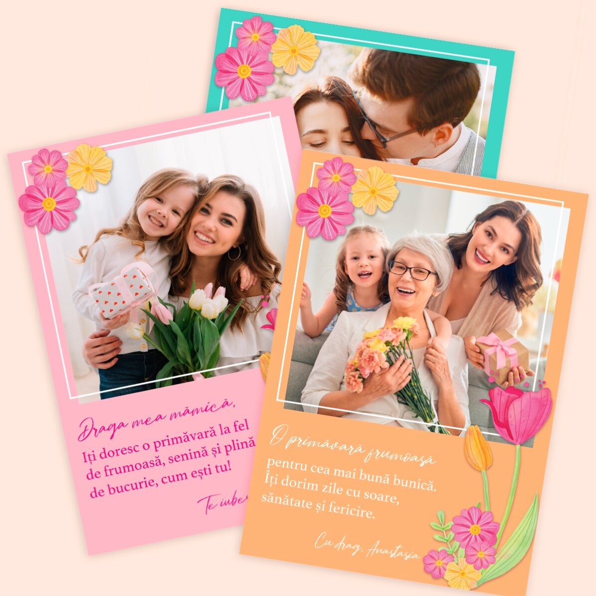 Personalizovaná kartička s fotografií a textem – Jaro