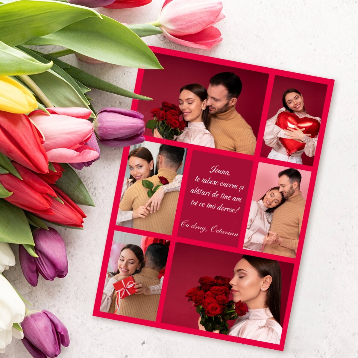 Personalizovaná karta s fotografiemi a vzkazem – S láskou