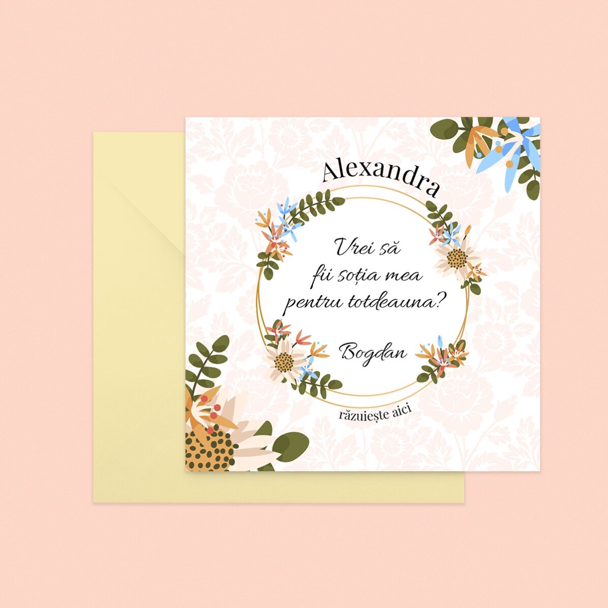 Personalizovaná stírací karta s vzkazem – Flower proposal