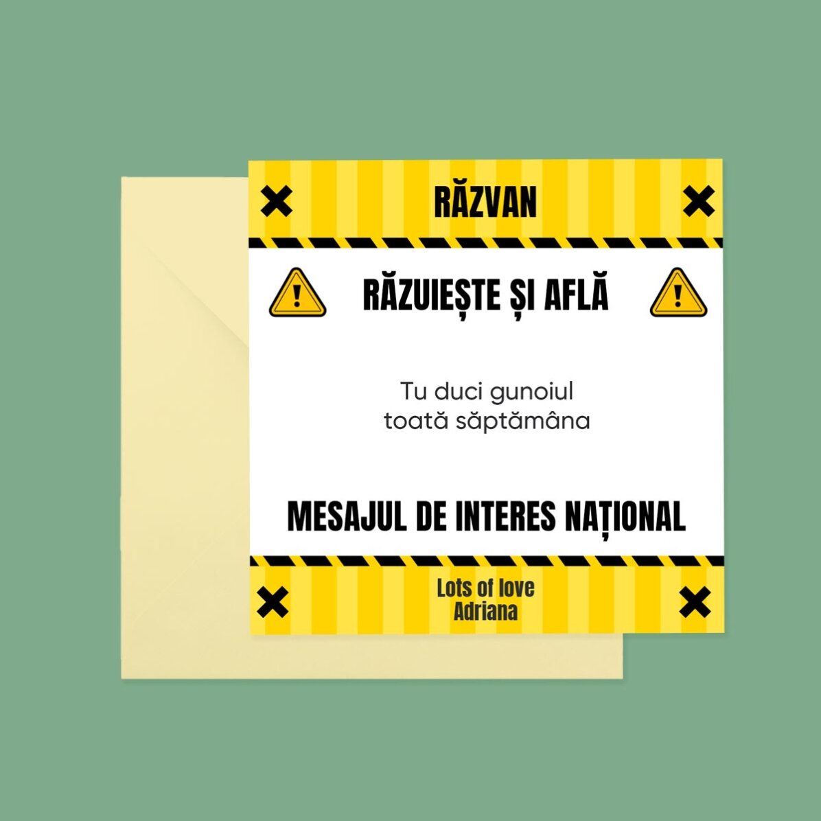 Personalizovaná stírací karta s textem – Interes National