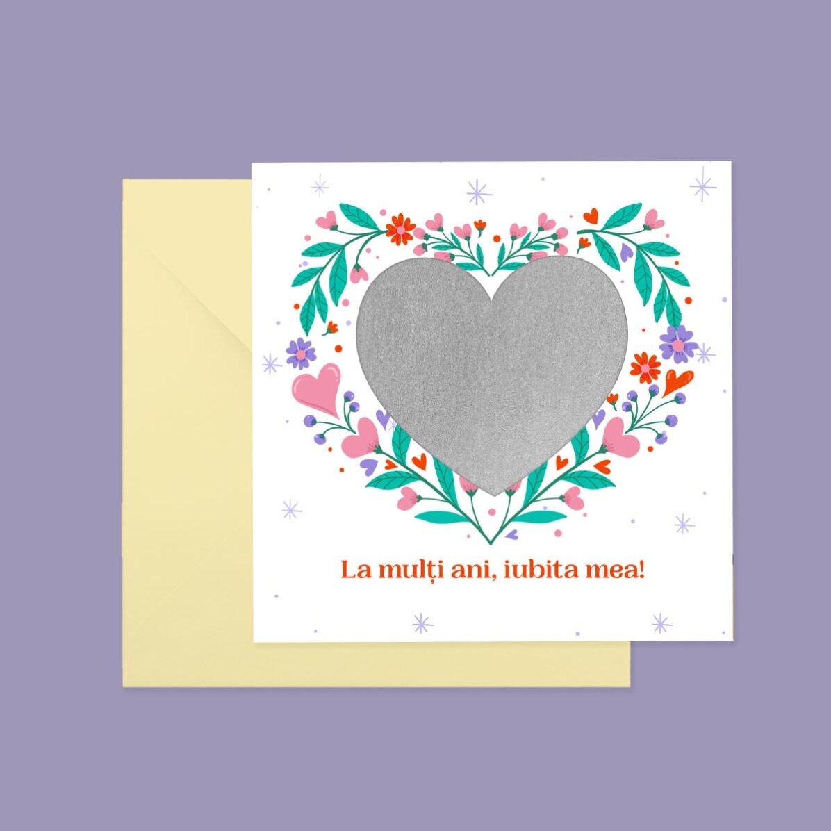 Personalizovaná stírací karta s textem – Love