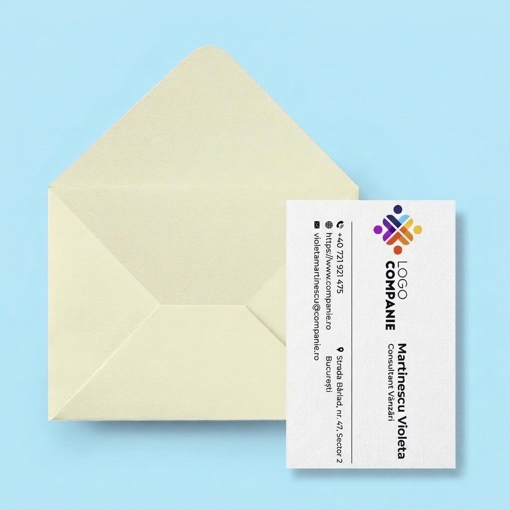 Personalizované oboustranné vizitky na papíře s QR kódem a kontaktními údaji