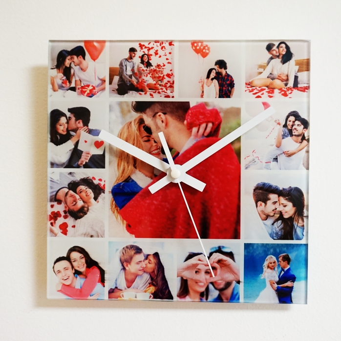 Personalizované čtvercové hodiny s 13 fotografiemi