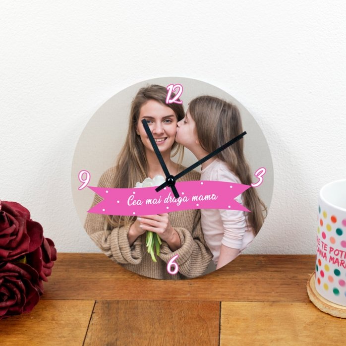 Personalised clock with a photo and text - Dearest...
