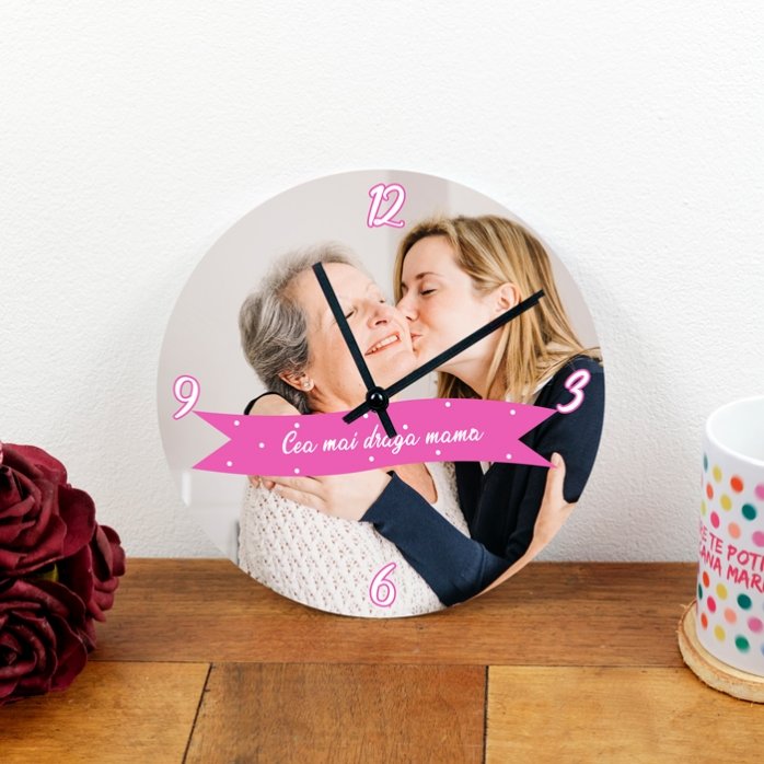 Personalised clock with a photo and text - Dearest...