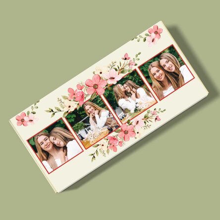 Personalised chocolate with 4 photos and message - Flowers