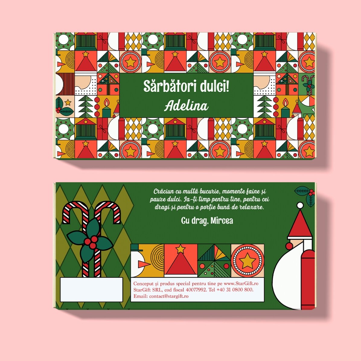 Čokoláda s osobním vzkazem – Geometric Christmas