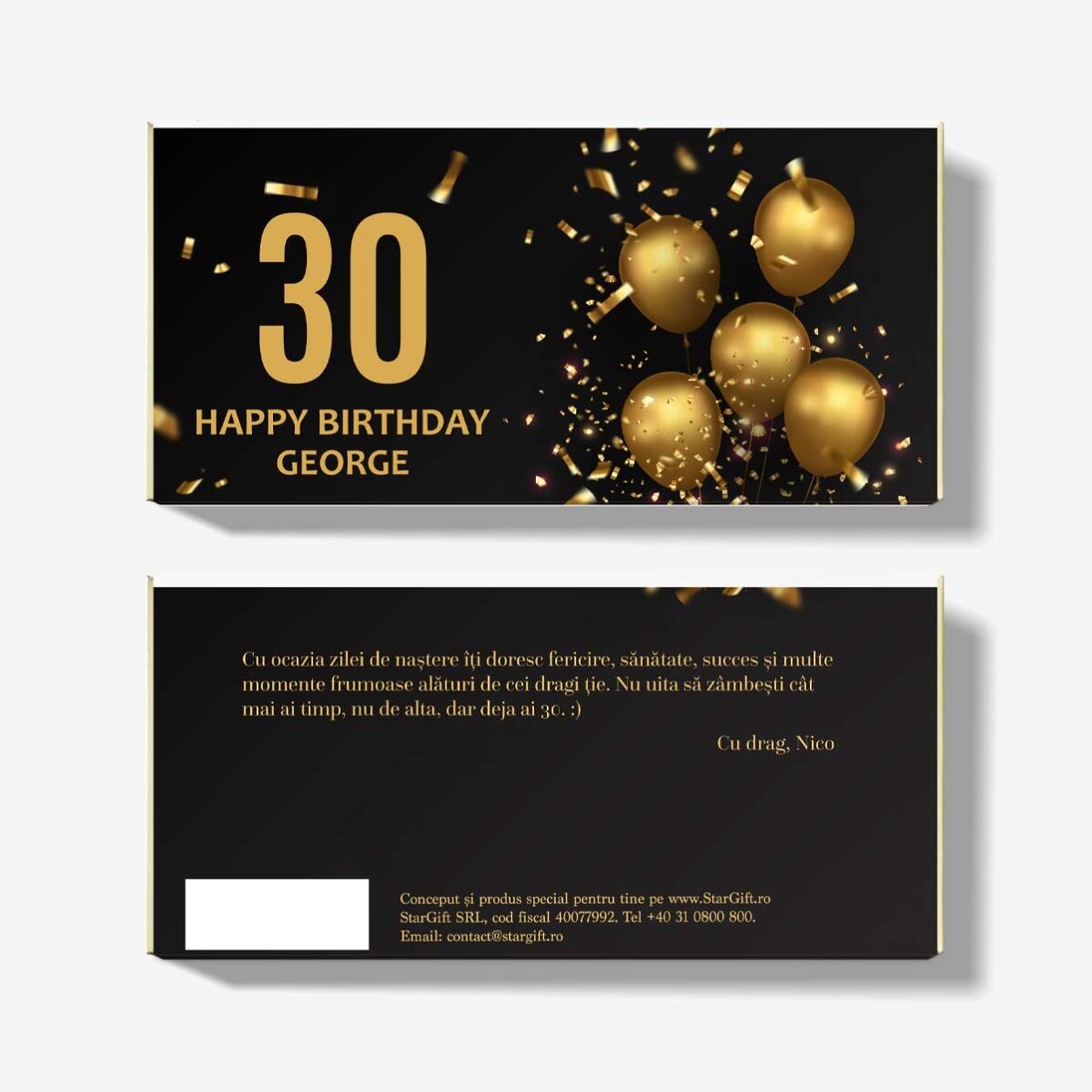 Čokoláda s osobním vzkazem k narozeninám – Birthday Wish