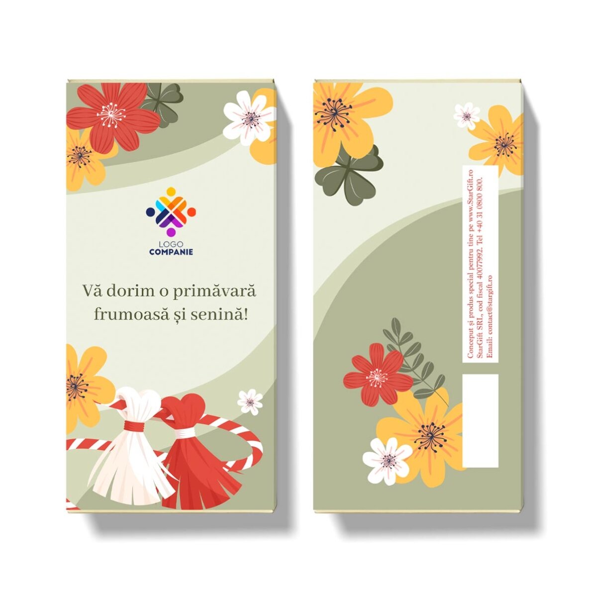 Čokoláda s osobním vzkazem a logem – Floral