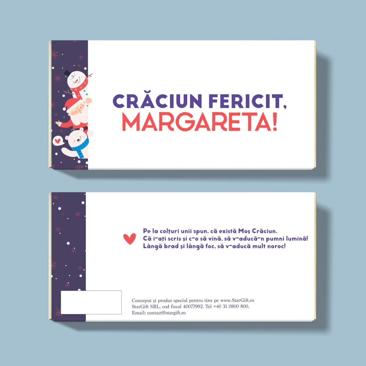 Čokoláda s vlastním jménem a vzkazem – Christmas friends
