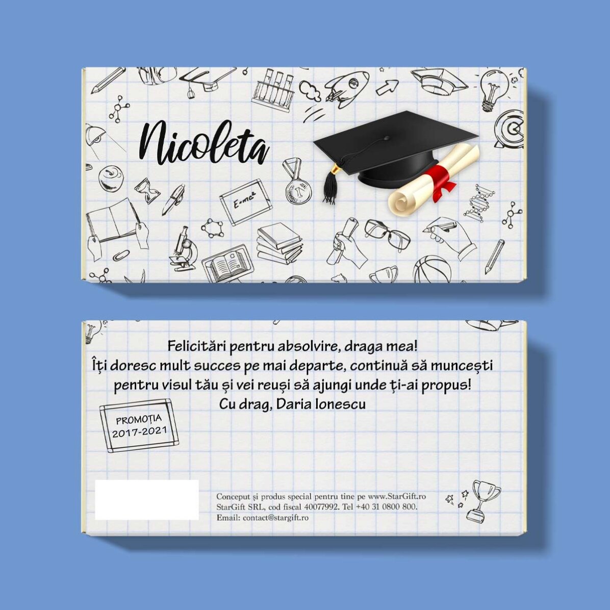 Čokoláda s vlastním textem – Promoce