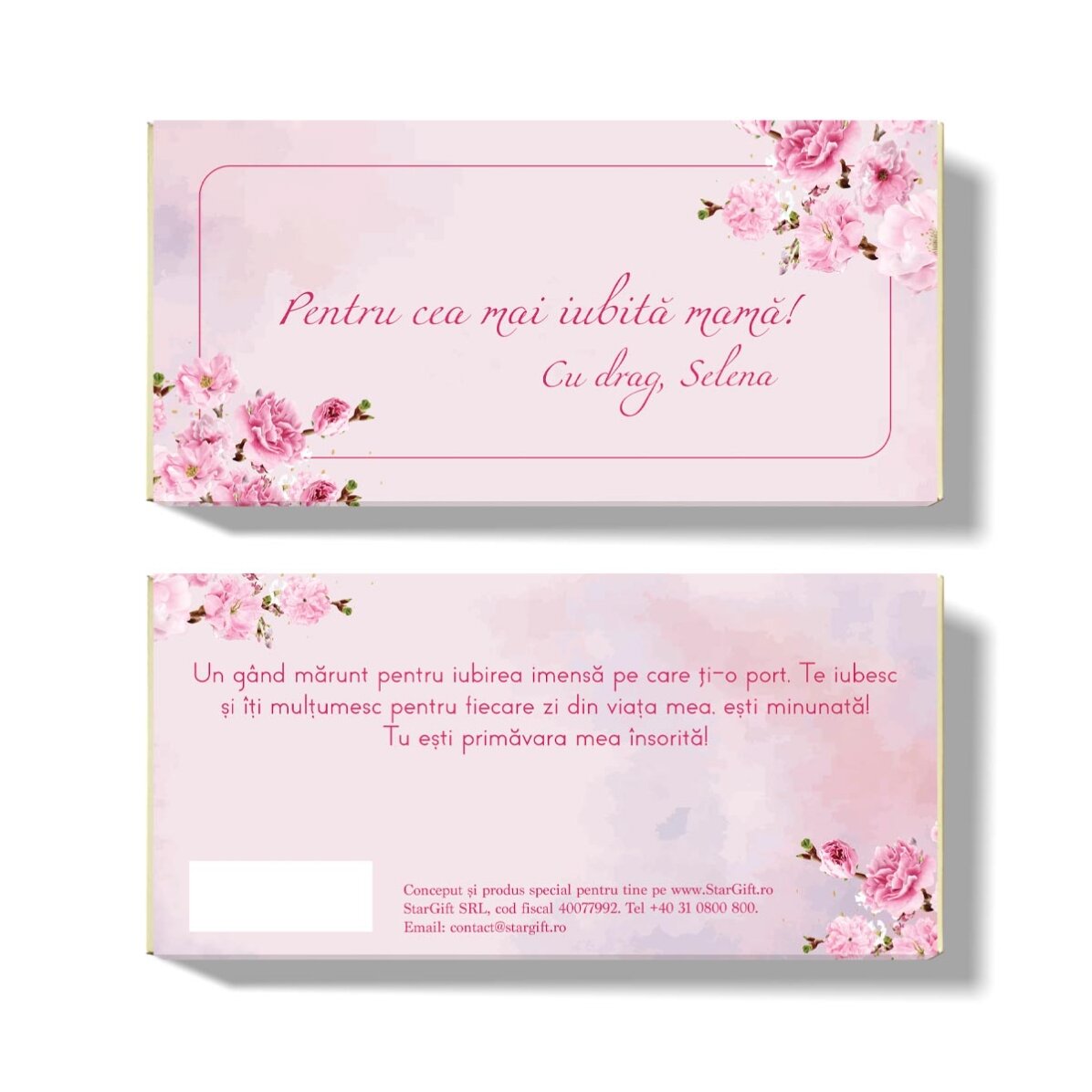 Čokoláda s vlastním textem – Cherry Blossom
