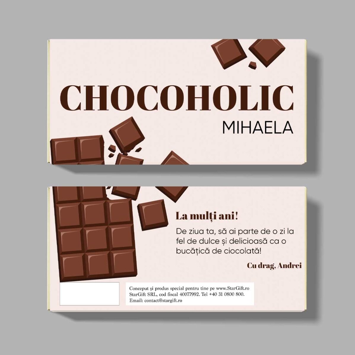 Čokoláda s vlastním textem – Chocoholic