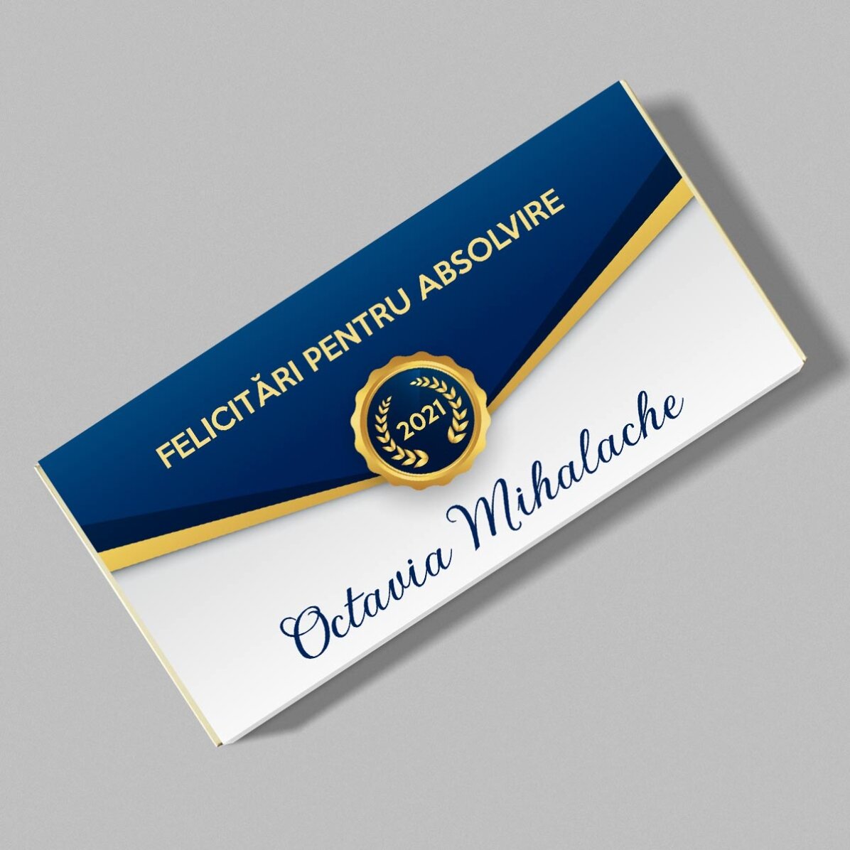 Čokoláda s vlastním textem – Blahopřání k promoci