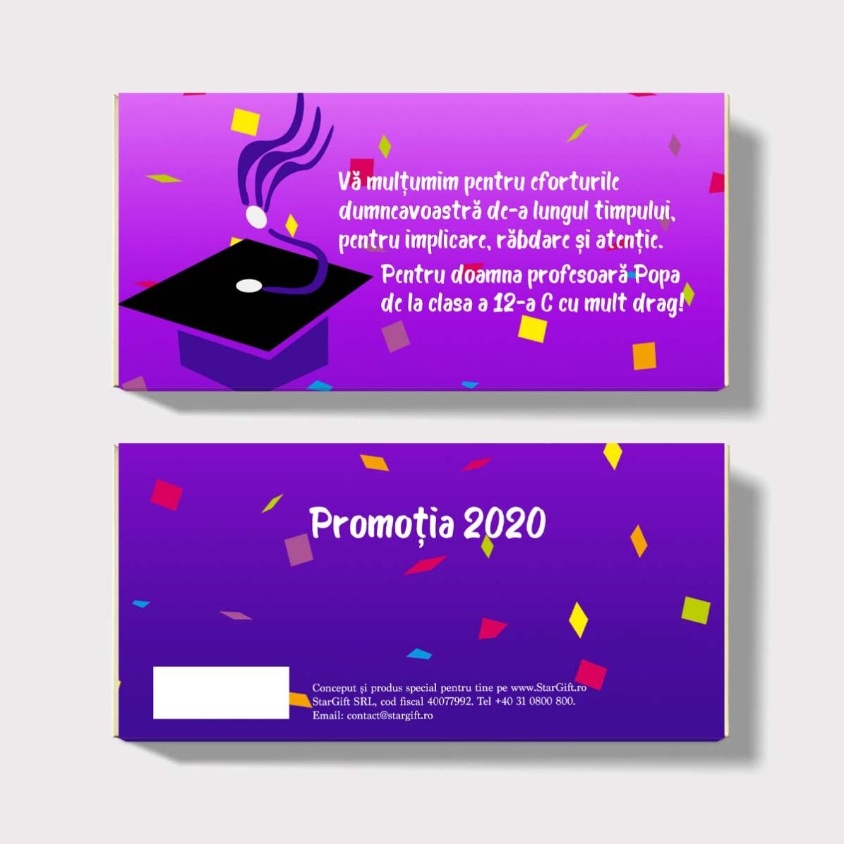Čokoláda s vlastním textem – Promoce
